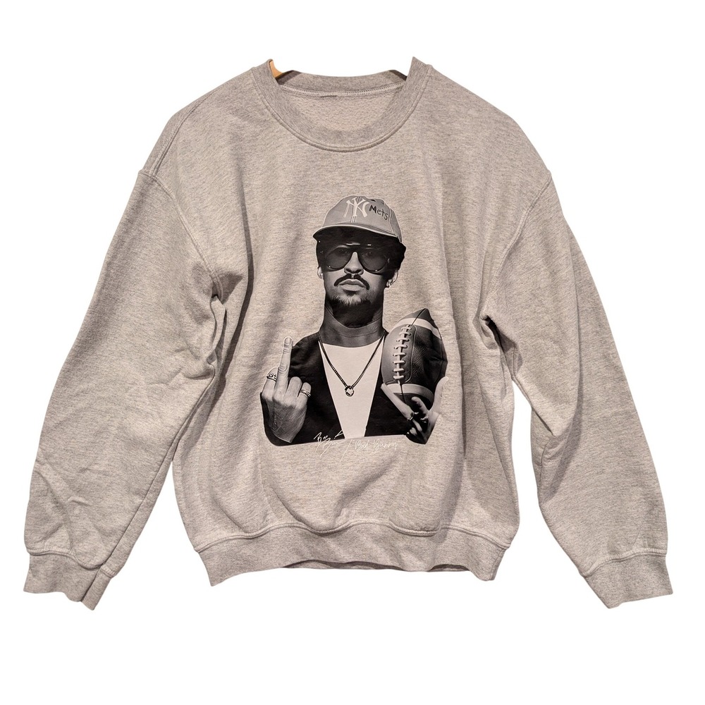 Bad Bunny Superbowl Halftime Show Graphic Crewneck Sweatshirt Middle Finger